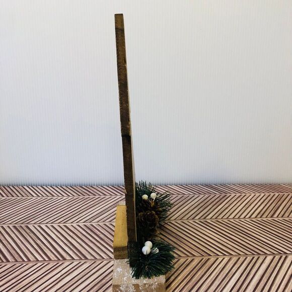 Hobby Lobby Christmas Wood Plank White Wash Tree Tabletop Décor Cottage Charm - Picture 4 of 6